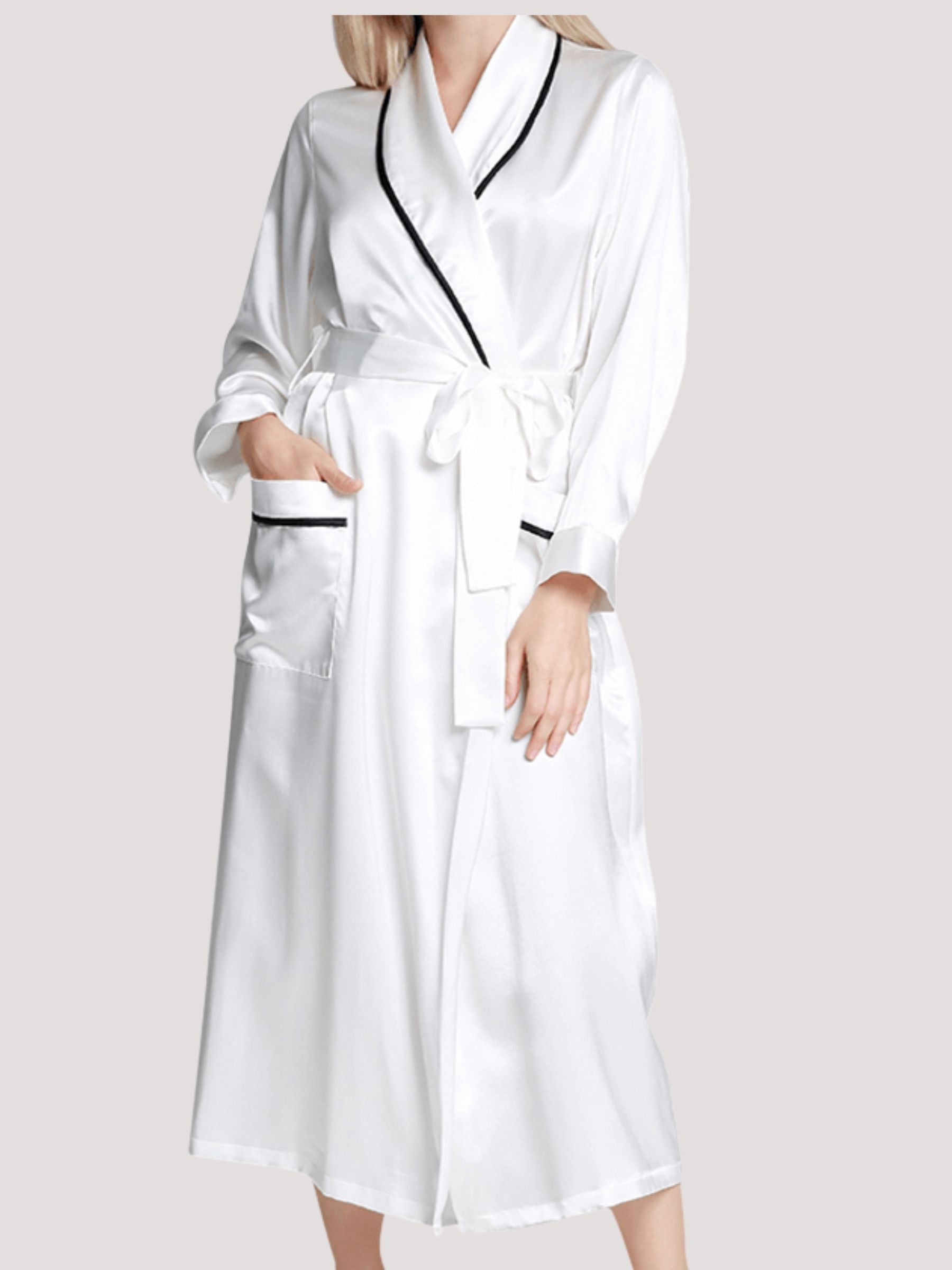 Women's silk bathrobe
