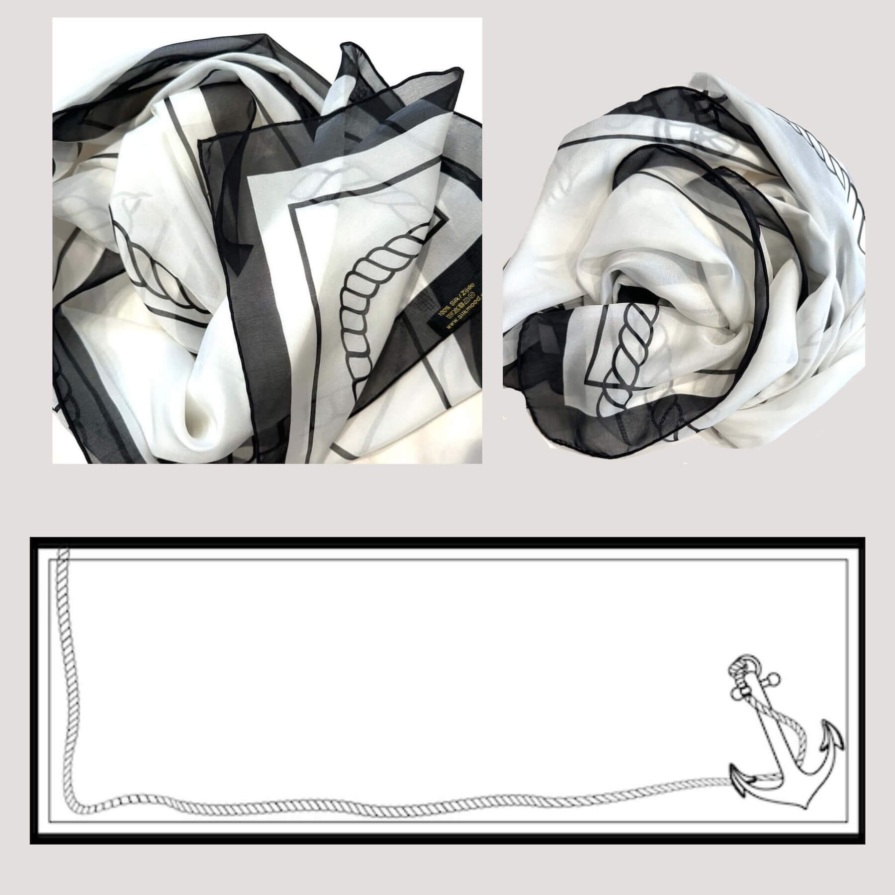 Sciarpa in chiffon di seta - Anchor