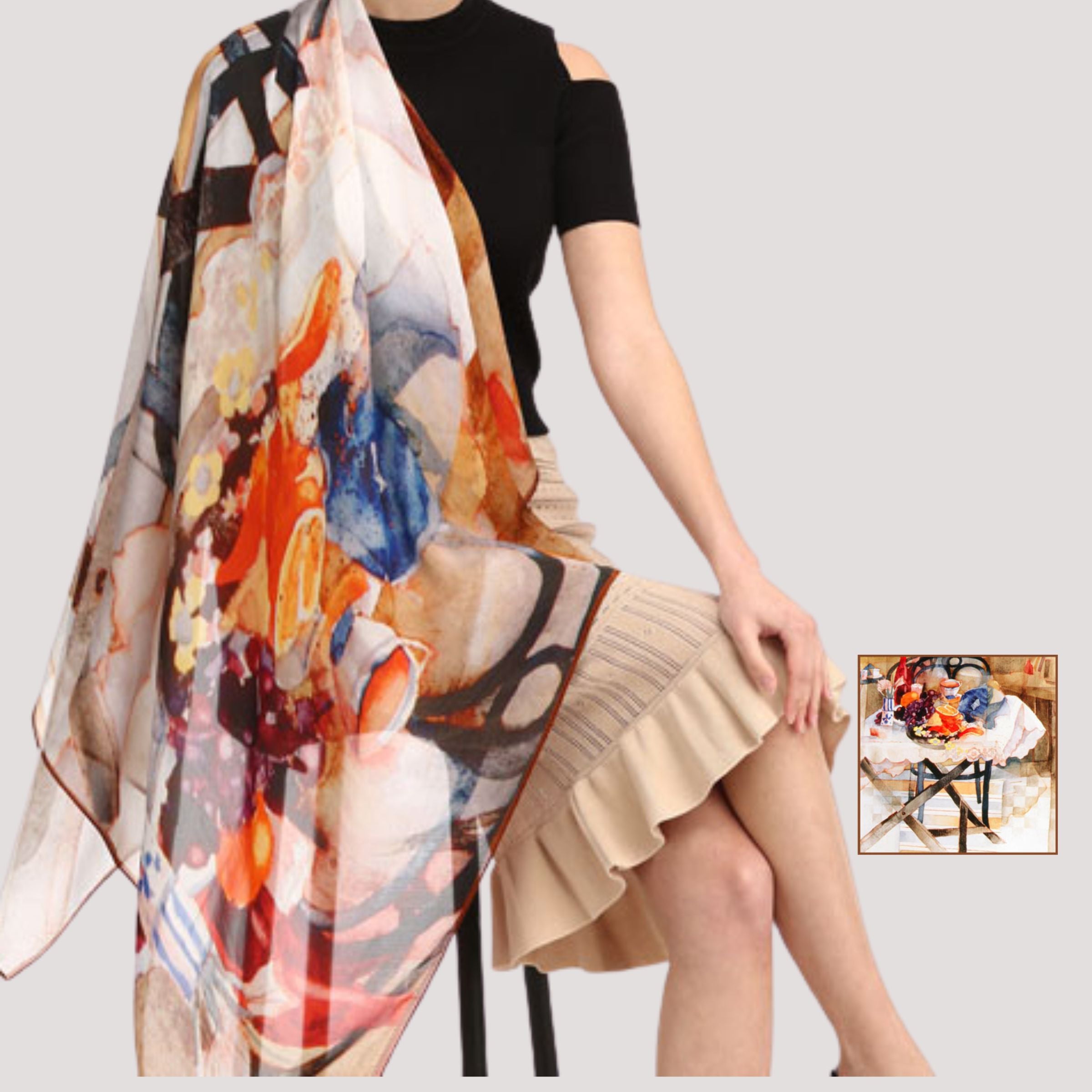 Foulard en soie (115×115 cm)