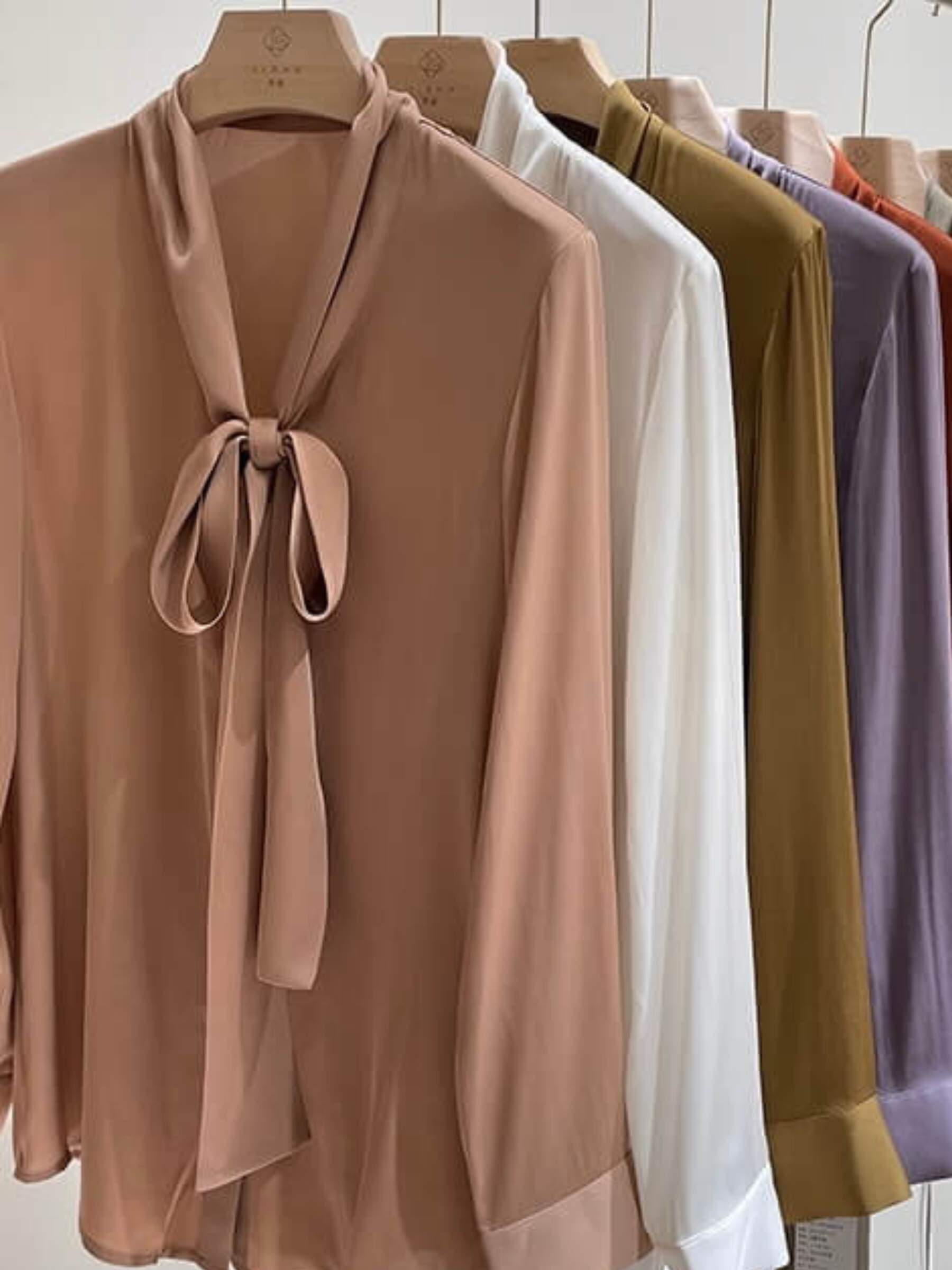 Silk blouse with bow