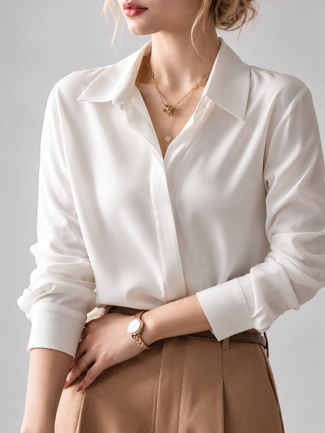 camicetta in seta twill