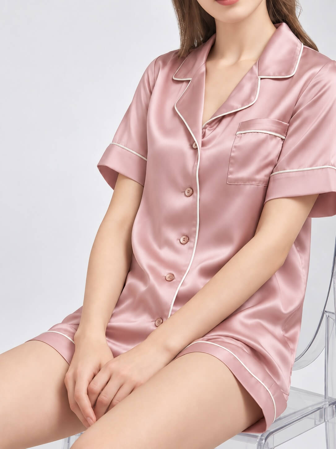 Pantaloncini da pigiama in seta da donna - Shortama