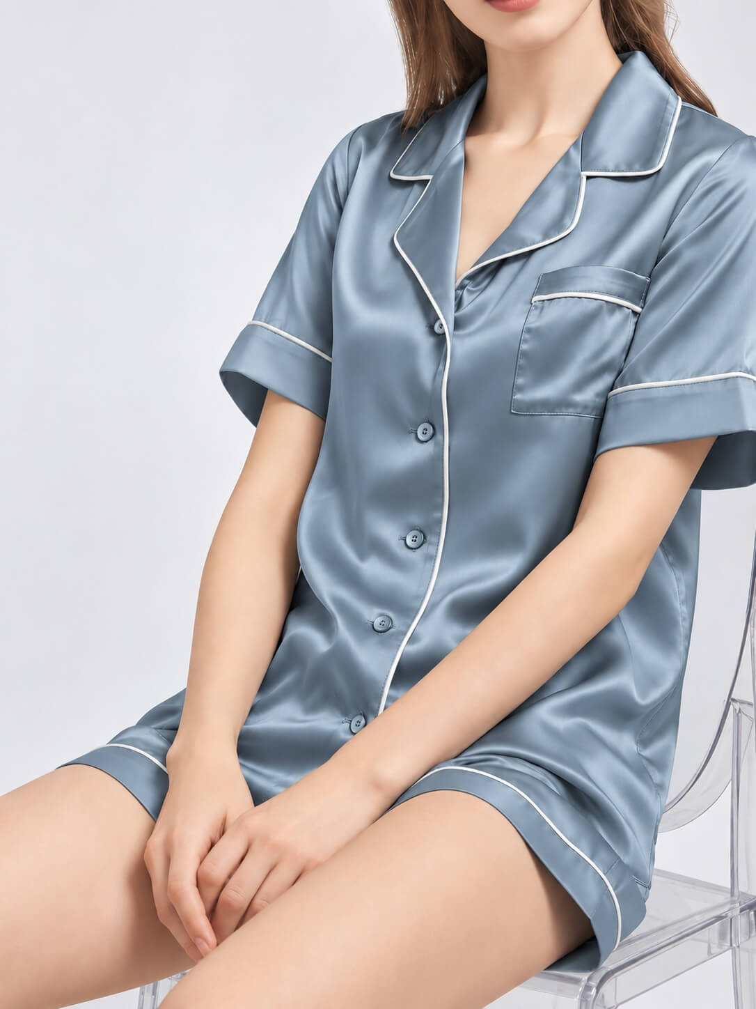 Pantaloncini da pigiama in seta da donna - Shortama