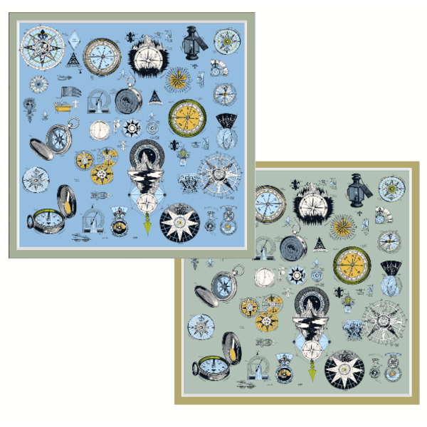 Seidenschal - Reise (90×90 cm)