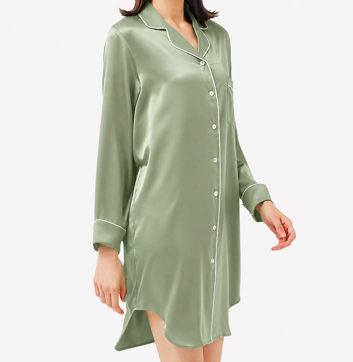 Camicia da notte in seta da donna