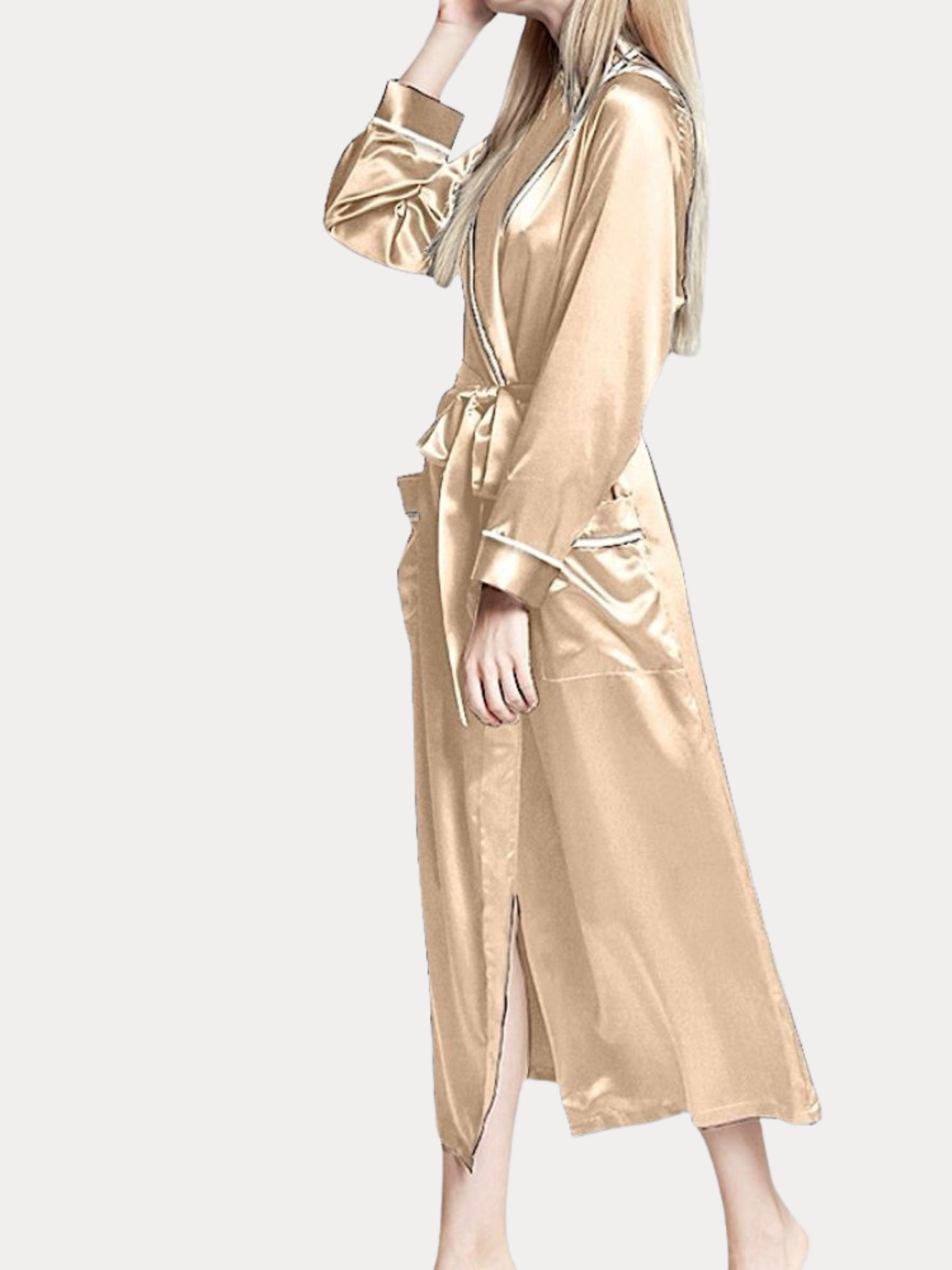Women's silk bathrobe