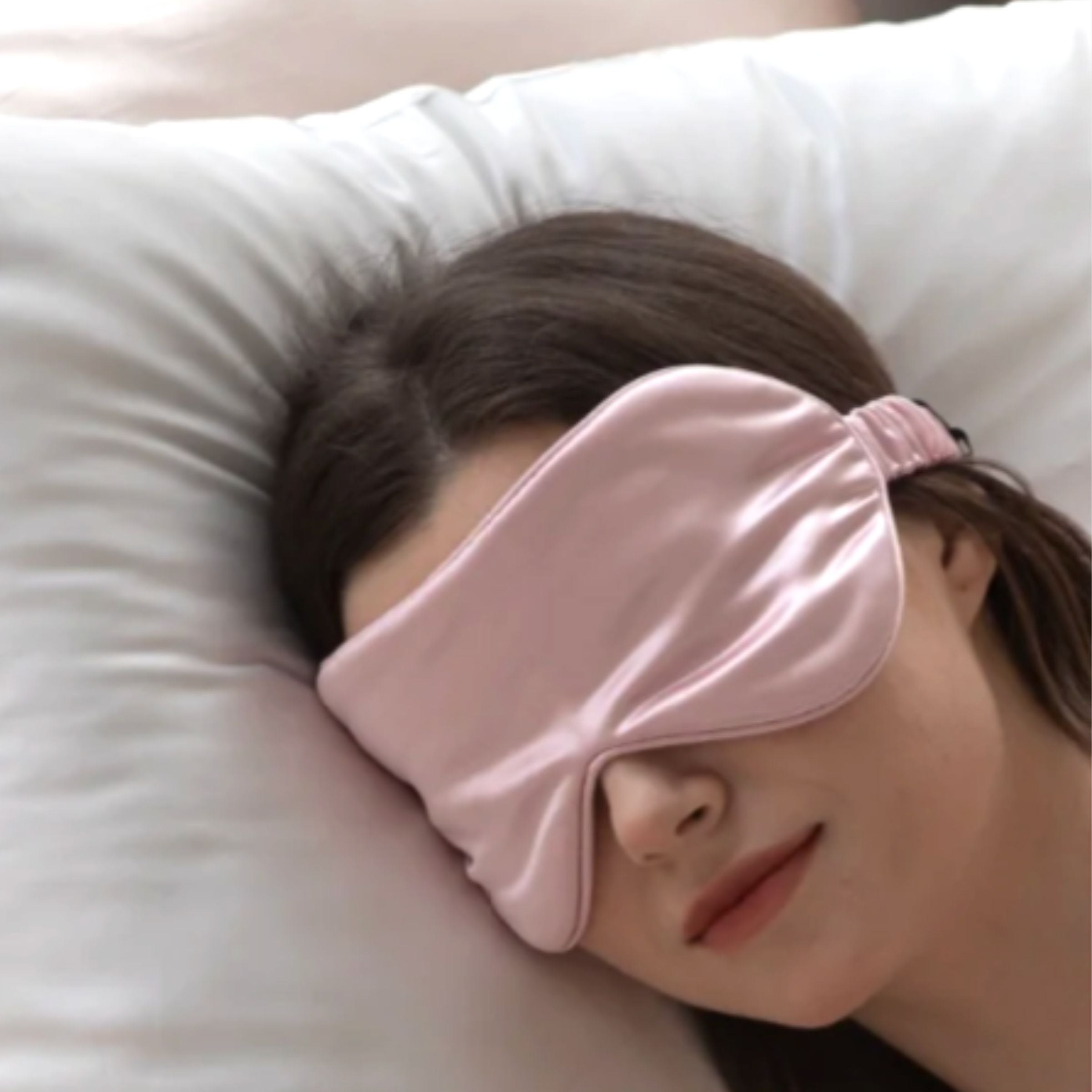 Masque pour les yeux en soie avec bande élastique enveloppée de soie