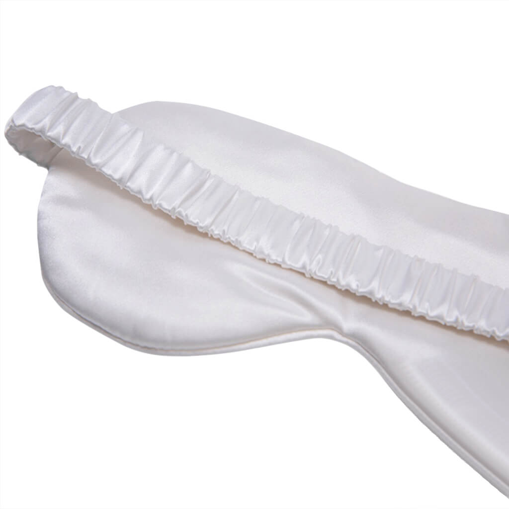 Silk eye mask with silk-wrapped elastic band