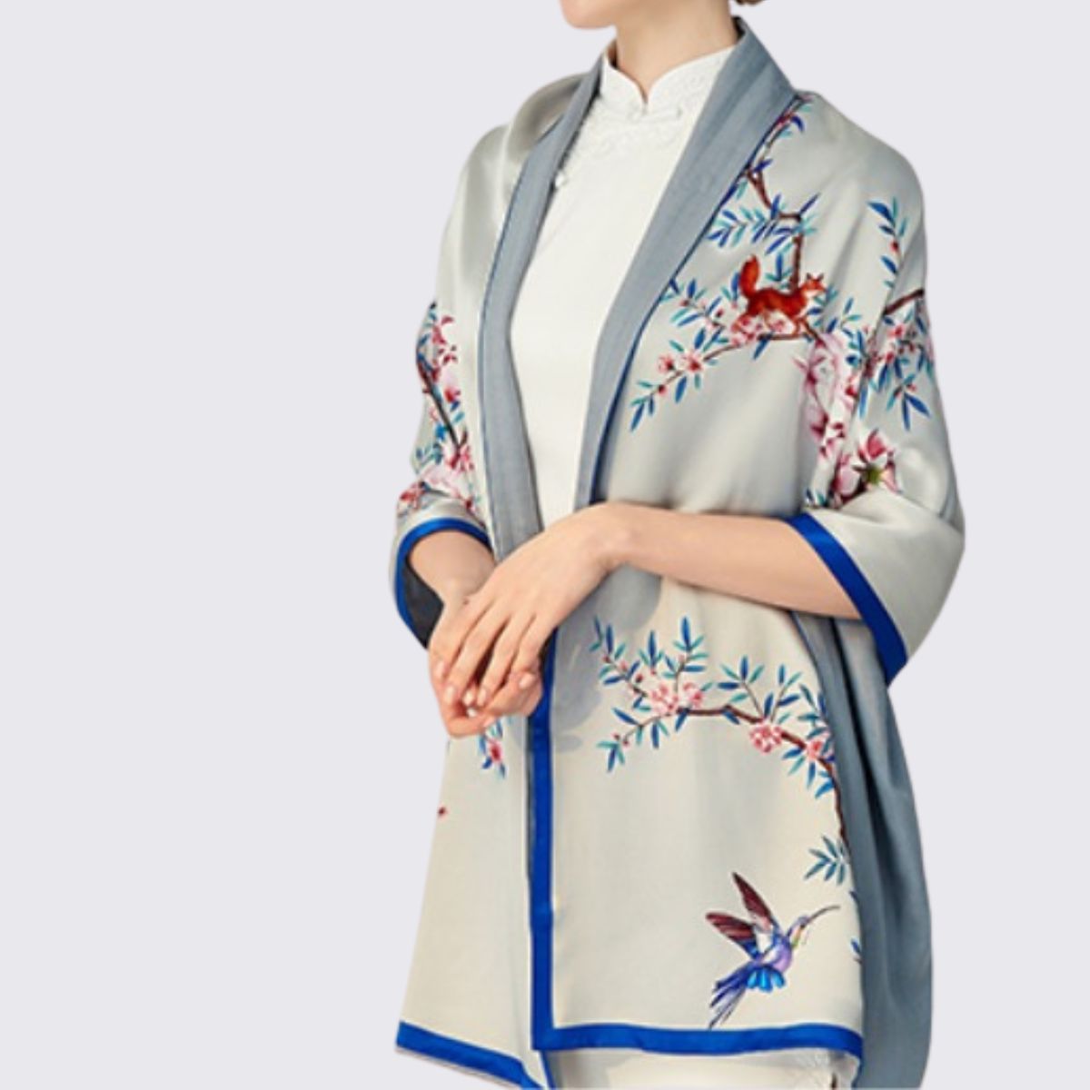 Wendeschal aus Seide und Wolle