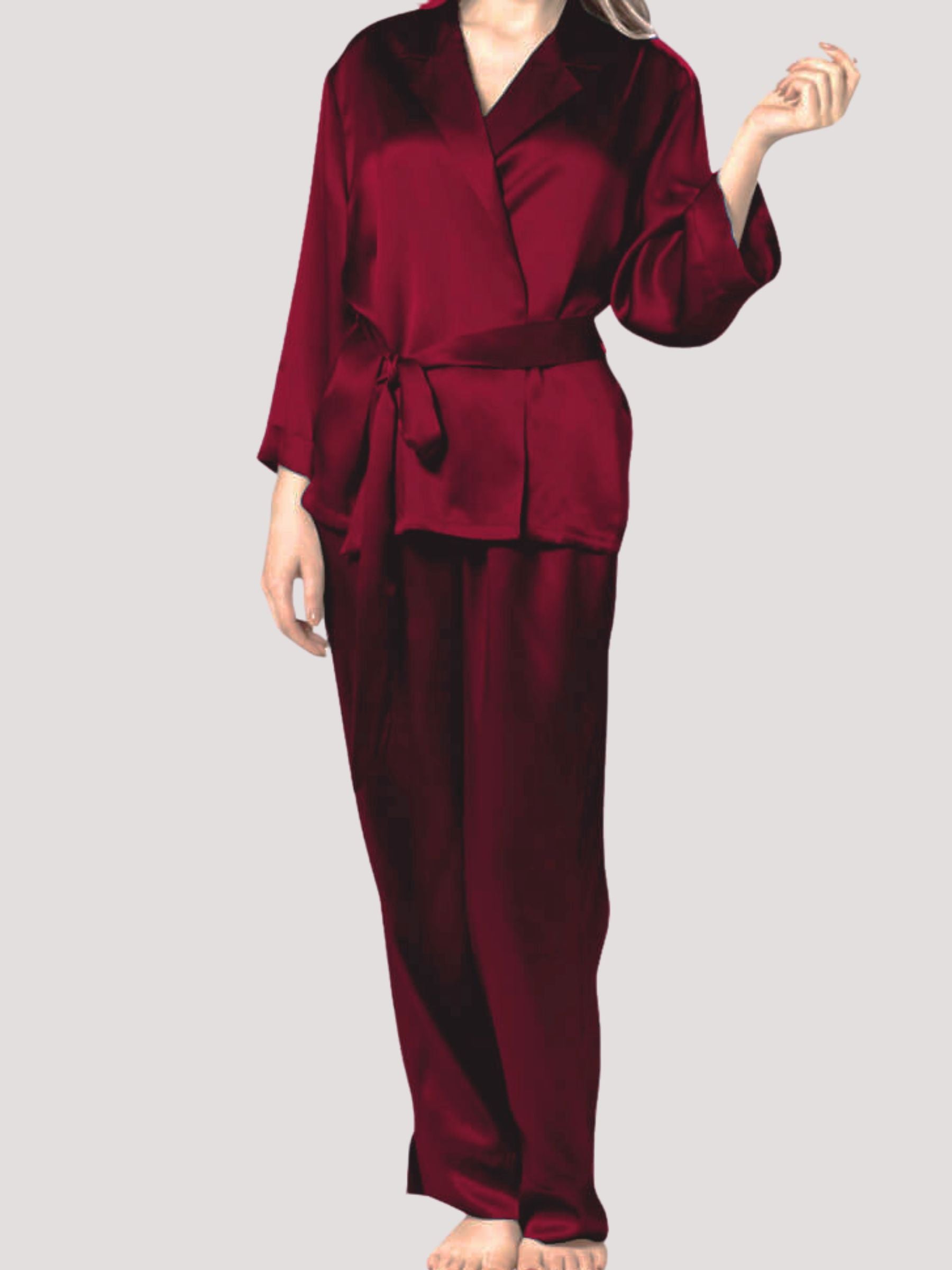 Ensemble pyjama en soie pour femme