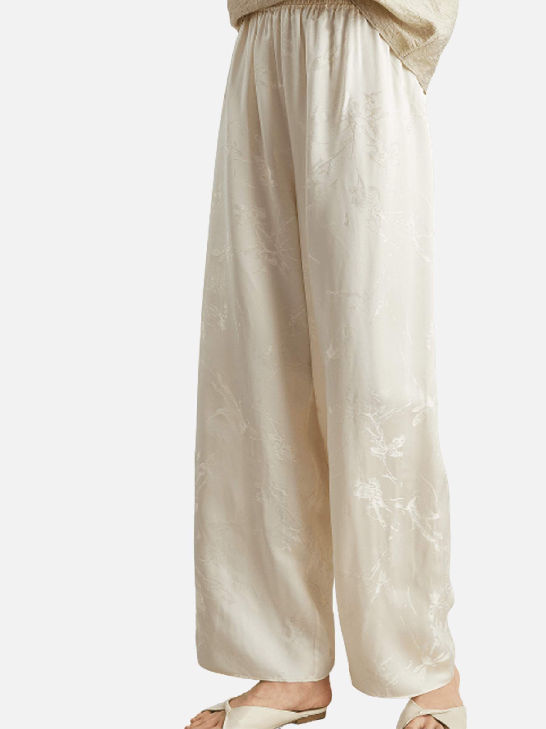 Pantalon en jacquard de soie