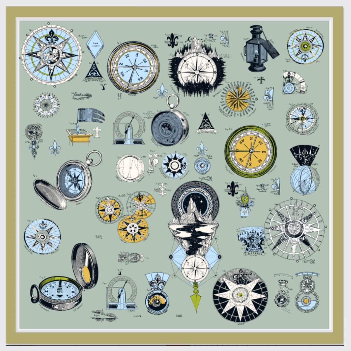 Seidenschal - Reise (90×90 cm)