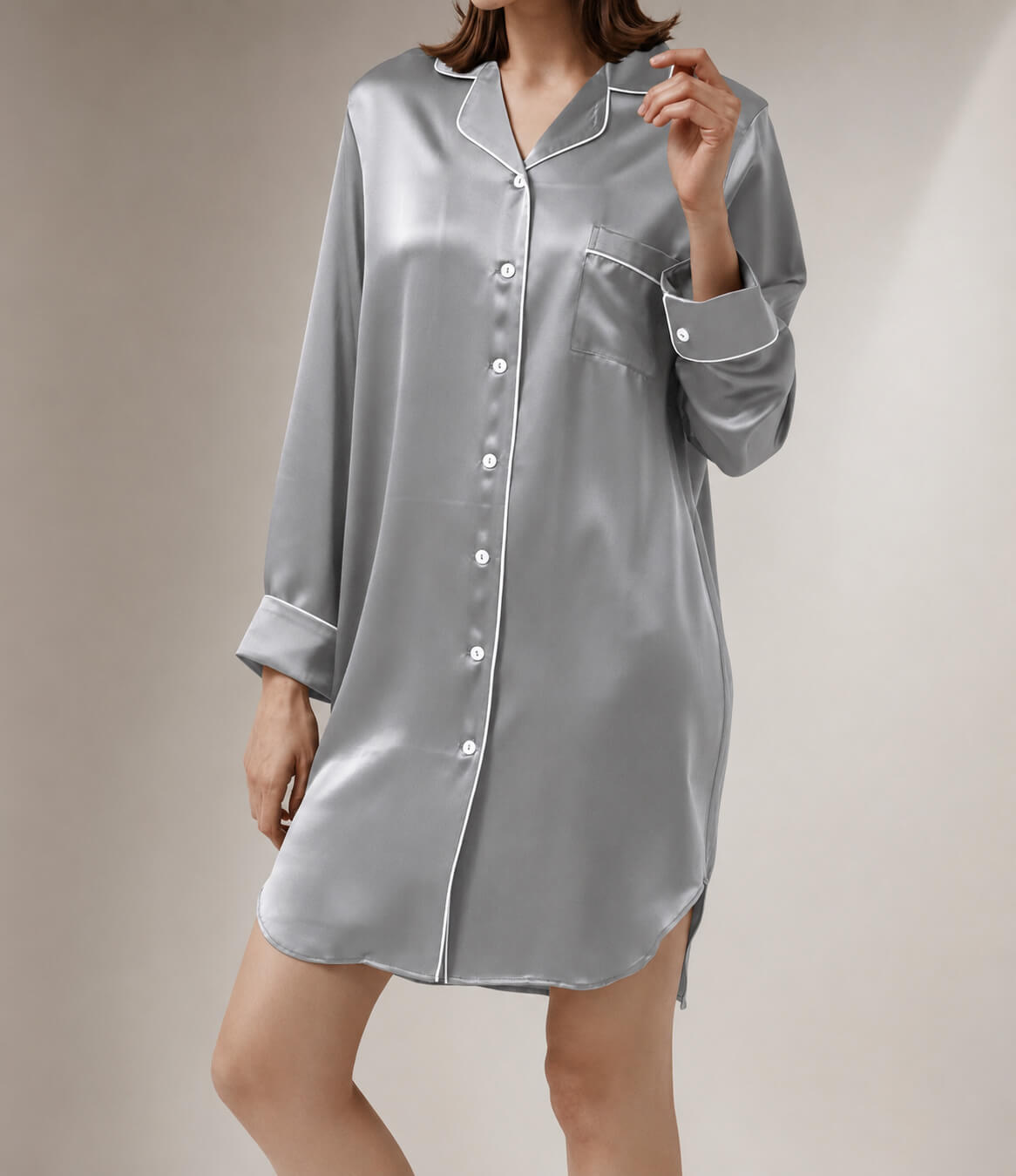 Camicia da notte in seta da donna