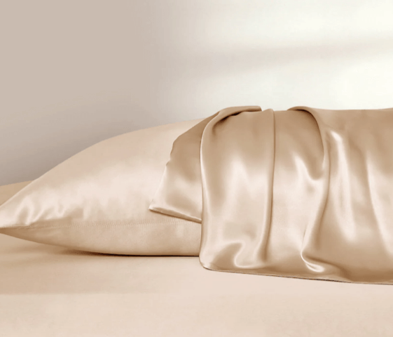 Taies d'oreiller en soie 22momme Champagne