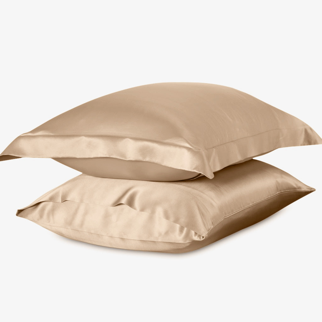 Taies d'oreiller en soie 22momme Champagne