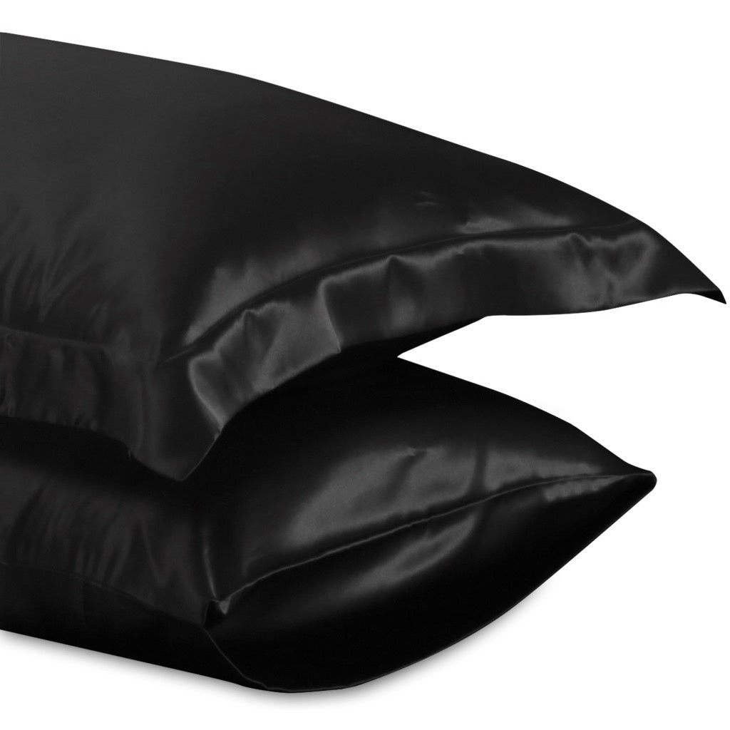 Taies d'oreiller en soie 22momme noir