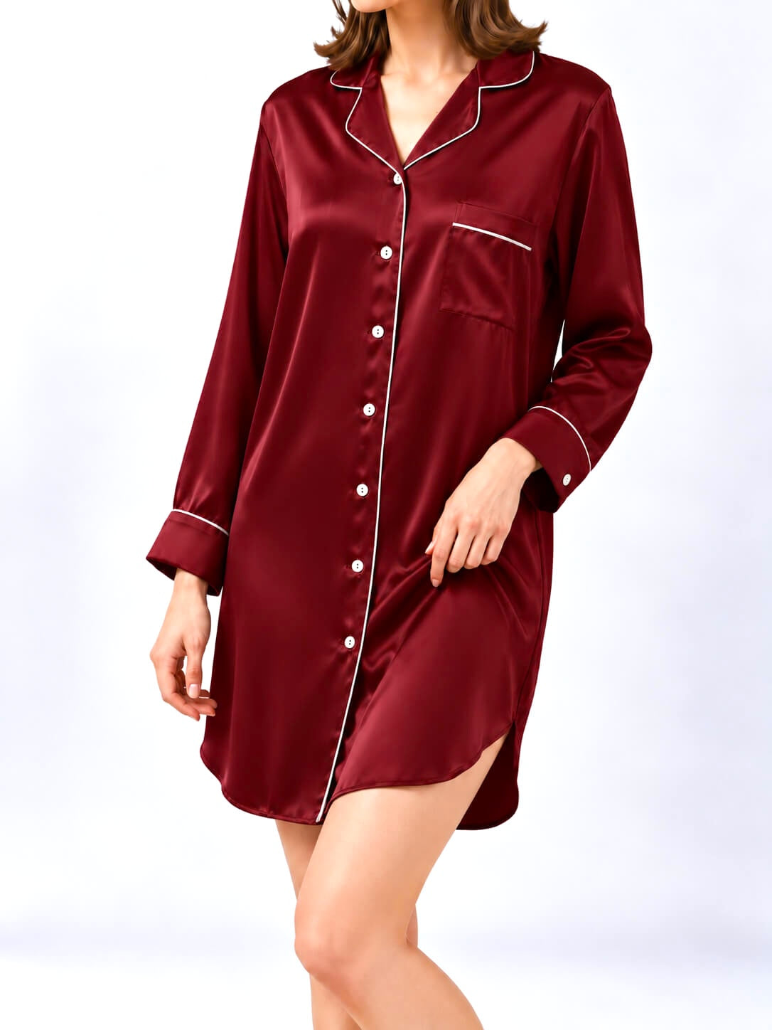 Camicia da notte in seta da donna